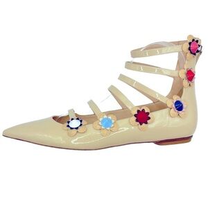 FENDI Flowerpower Patent Leather Ballet Flats Size 39EU 9US